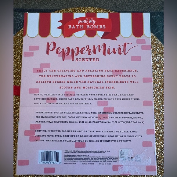 Pink Sky NWT Peppermint Scented Bath Bombs - Multicolor in gift box. Set of 4 - Picture 5 of 6